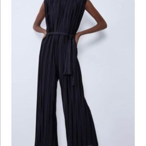 Zara black pleated jumpsuit NWOT